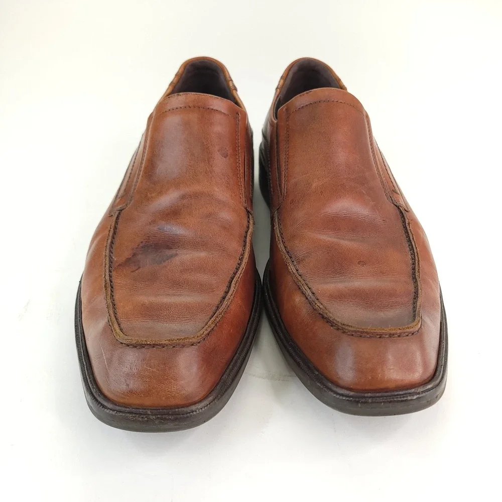 Ecco Shock Point Casual Loafers Mens ‎ EU 46 US 12 Brown Leather Shoes